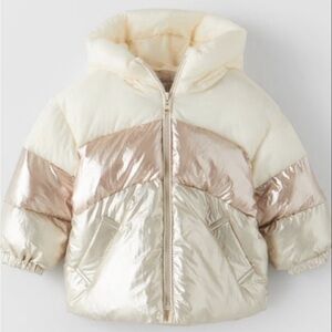 Zara Toddler Metallic Color Block Coat